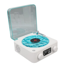 Vintage Bluetooth-Plattenspieler Lautsprecher 1500mAh Weiß Tragbarer Turntable