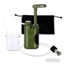 (Green) 3000l Water Purifier Pump Water Filtration System With Bladder 0.01 Micron Filter For Outdoor Camping