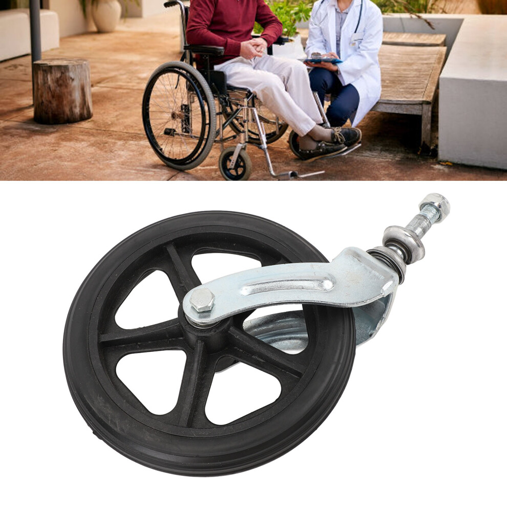 6 Inch Wheelchair Front Wheels with Front Fork Drive Steel Bearing Wheel Front Fork for Wheelchair Replacement Parts