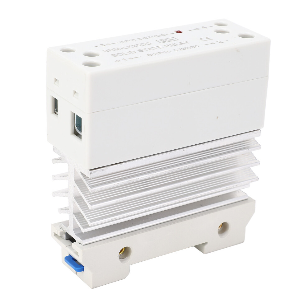 Solid State Relay DC to DC Input 3â32V Output 5â220V 25A Integrated Rail Single Phase Small SSR with Heat Sink