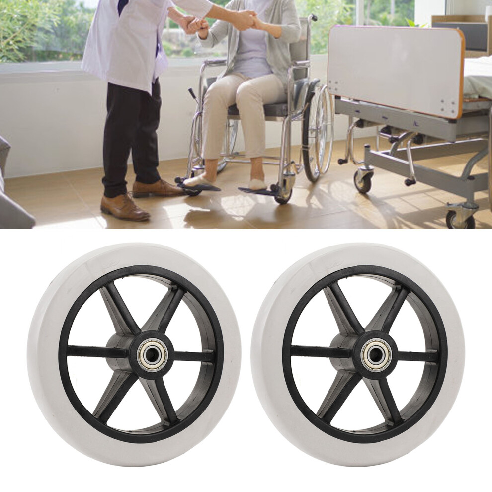 2PCS Wheelchair Front Wheel 6 Inch Grey Widened Wheelchair Front Caster Replacement
