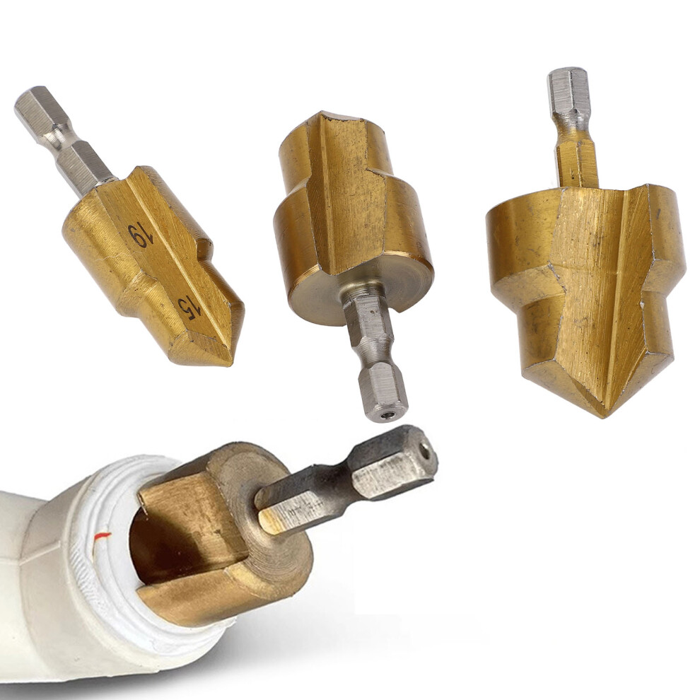 3Pcs Ppr Lifting Drill Bits 1/4 Inch Hex Shank Pipe Reamer Water Tube Expansion Hole Opener Bit 15Â19Mm 18Â24Mm 24Â31Mm 7891313352022
