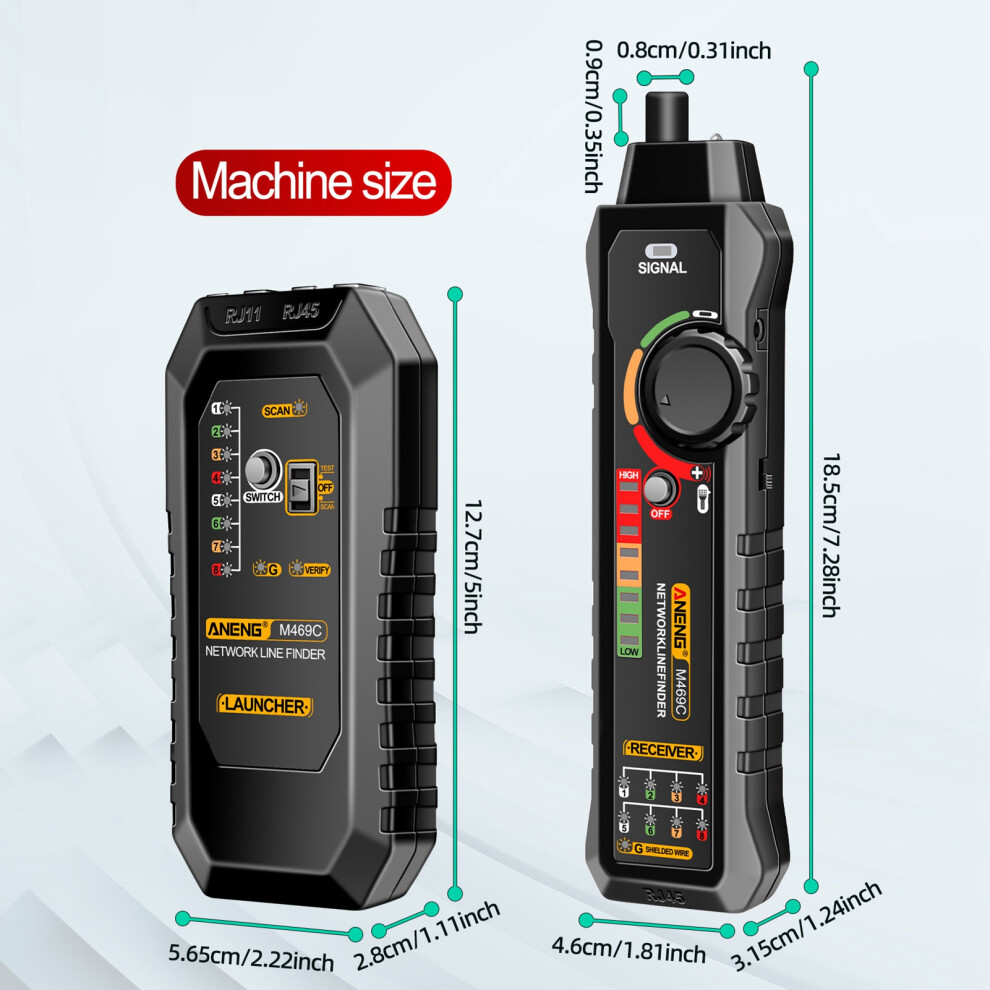 Aneng M469c Multifunction Network Cable Finder Rj45 Rj11 Lan Cable Tester Networking Tool Wire Tracker Receiver Trace Measure Network Repai 4131313353234
