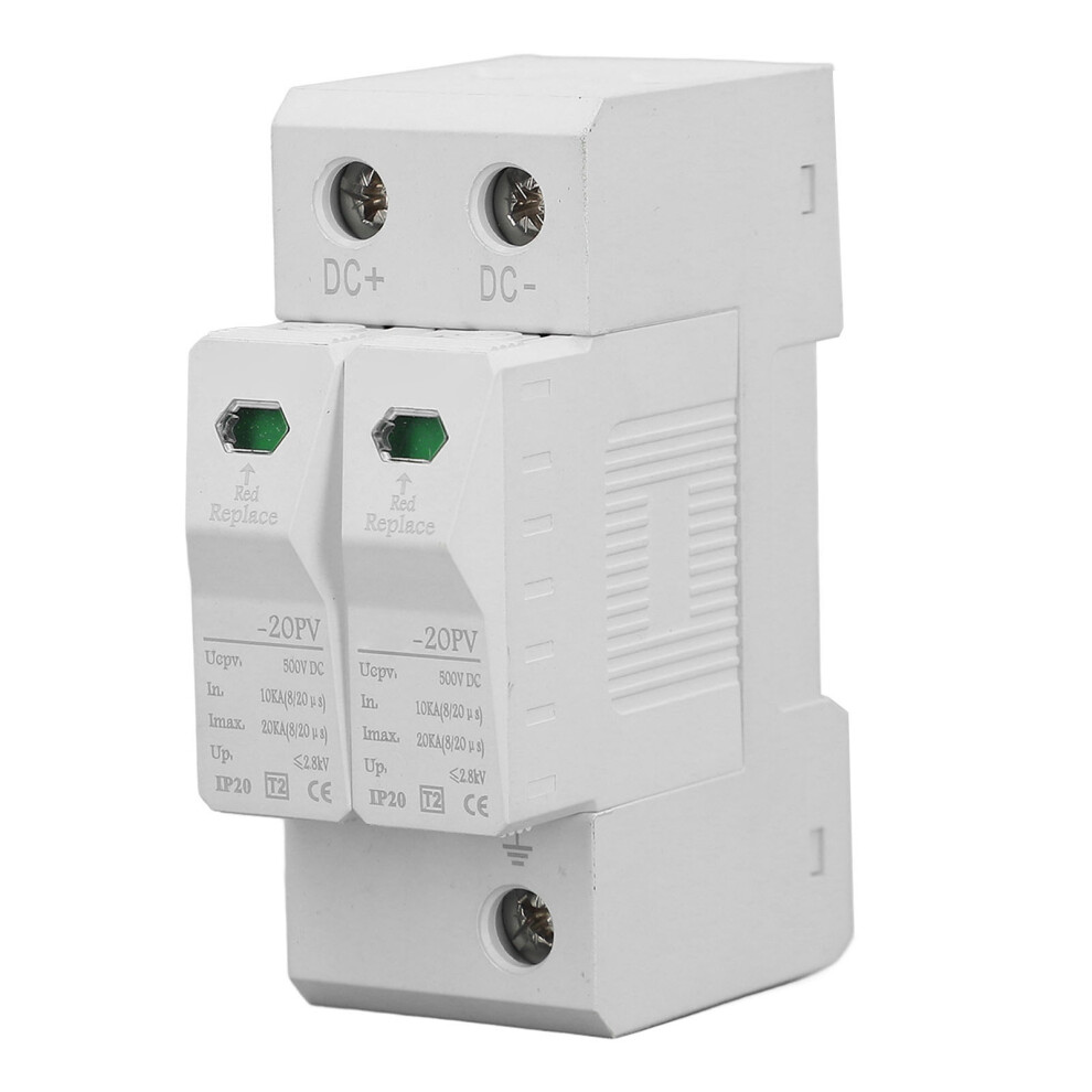 Dc Surge Protector Photovoltaic 2P Rail Mount 20Ka Dc500v Low Voltage Surge Arrester Device 6931313354044