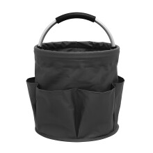 Garden Tote Bag with 6 Pockets Heavy Duty 600D Oxford Cloth Garden Tool Organizer Bag 17L Collapsible Harvest Basket Standable Water Repell