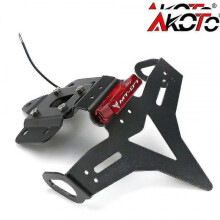 (Red) For Yamaha Mt-07 Fz-07 Fz07 Mt07 2014 2015 2016 2017 2018 2019 2020 2021 License Plate Holder Frame With Led Light
