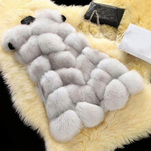 (3XL, Light Grey) Women Faux Fur Waistcoat Gilet Body Warmer Sleeveless Jacket