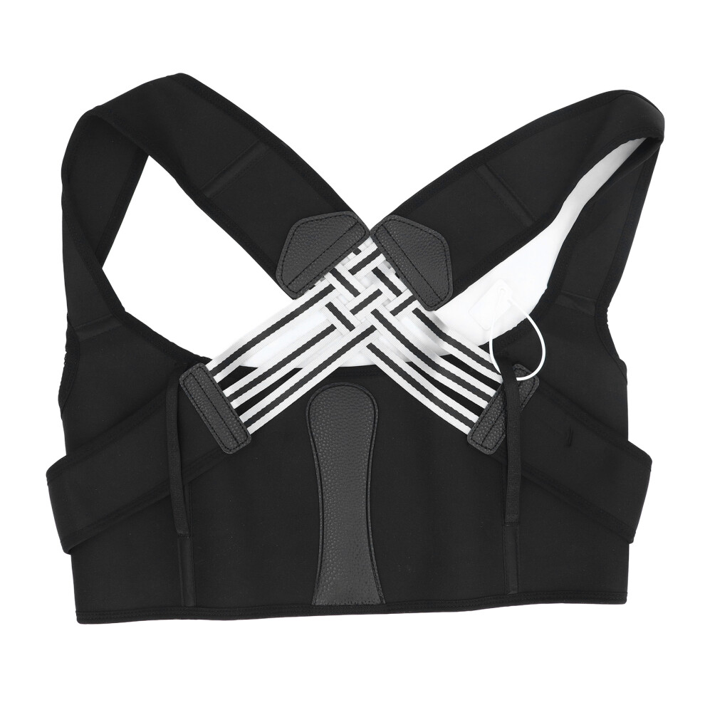 Black Back Posture Corrector Widened Lumbar Support Breathable Fabric Ultra Thin Back Straightener For Hunchback Spine Correction