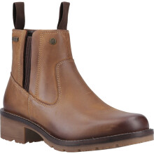 (4 (Adults'), 4 (Adults')) Hunter Skye Dealer Boot Leather Women's Dark Tan Boots