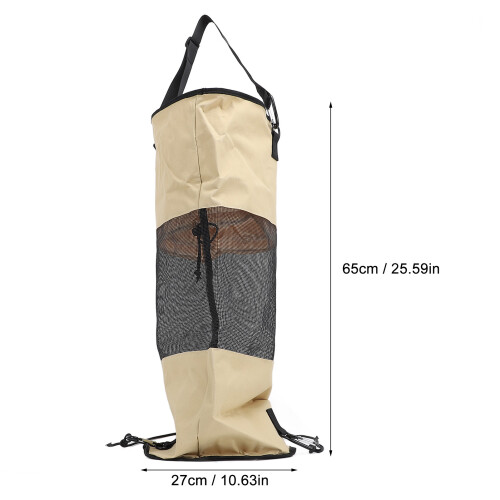 Nylon-Netz-Bootmüllbeutel Khaki Wiederverwendbar mit Lanyard, 405g 1