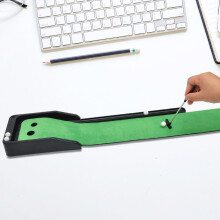 Desktop Club Putter Trainer Automatic Return Tracks Rubber Base Club Ball Putting Practice Set for Home Office Use
