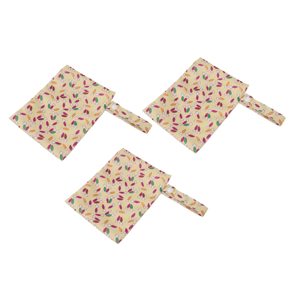 3pcs Wet Bag Water Resistant Reusable Portable Hanging Diaper Wet Bag for Home Travel T18