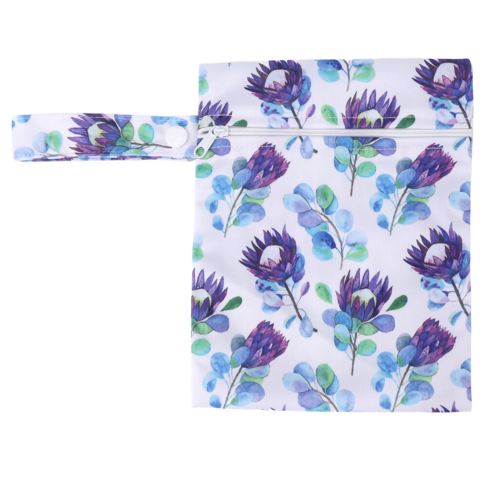 3pcs Water Resistant Wet Bag Miniature Printed Portable Hanging Reusable Diaper Wet Bag for Travel T08