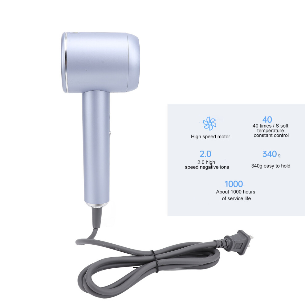 Light/Blue Hair Dryer High Speed Fast Drying Powerful 1300W Intelligent Negative Ions Portable Blow Dryer For Home Hotel