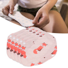 5PCS Reusable Panty Liner Cute Red Fox Pattern 18x20cm Leak Proof Cloth Panty Liner