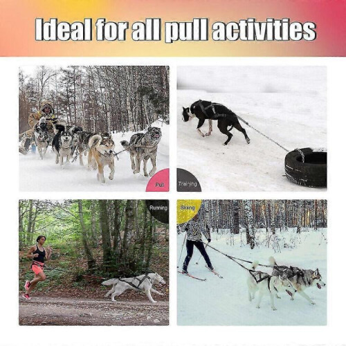 (2XL, Black) Dog Sledding Weight Pulling Harness Reflective for Pets Training 2