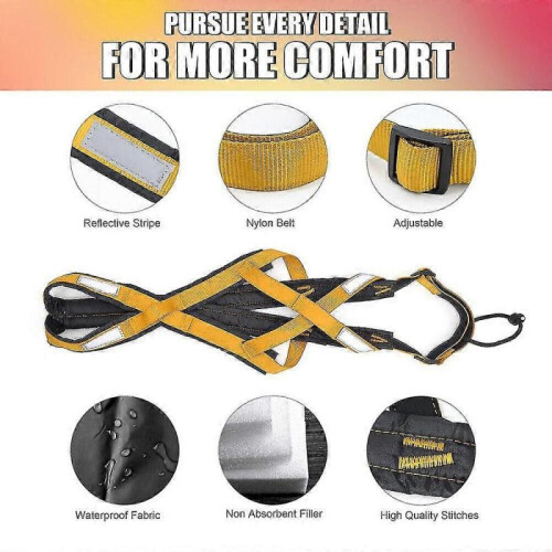 (3XL, Yellow) Dog Sledding Weight Pulling Harness Reflective for Pets Training 2