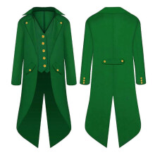 (XL, Green) Halloween Costumes Halloween Parent-Child Clothing Men's Retro Clothing Children's Mid-Length Punk Retro Tuxedo
