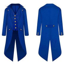 (XL, Blue) Halloween Costumes Halloween Parent-Child Clothing Men's Retro Clothing Children's Mid-Length Punk Retro Tuxedo