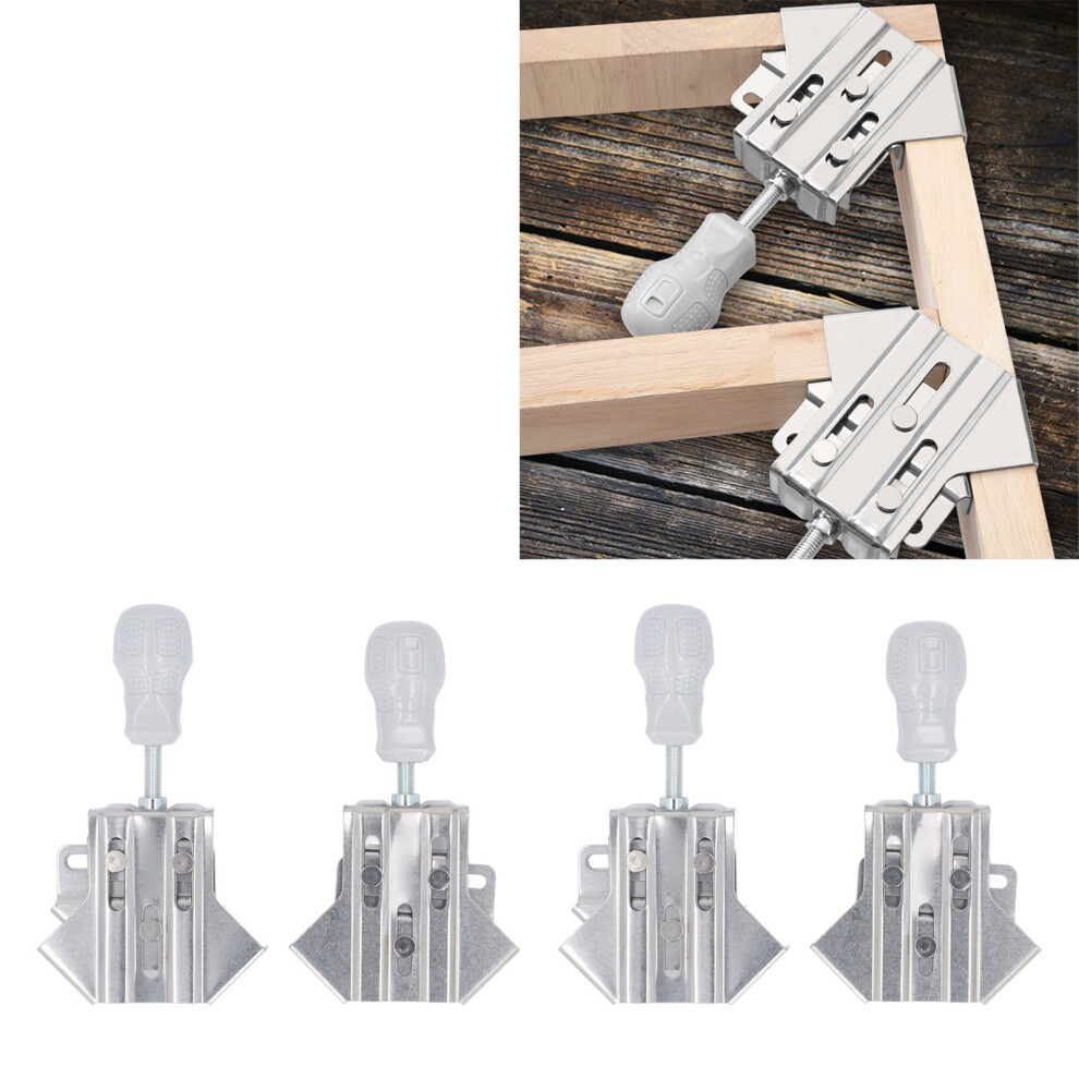 4Pcs Right Corner Clamp Thickened Stainless Steel Open Type 90 Degree Clamp Woodworking Splicing Tool For Picture Frame 9411313374671