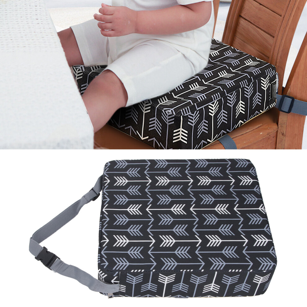 Child Seat Booster Cushion Waterproof Heightening Sponge Soft Comfortable Seat Cushion For Kids And Arrow Black/White