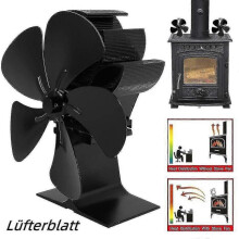 (Silver) Hot Air Fan Fireplace Fan Blade Of Fan Burning Wooden Box