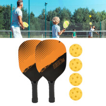 Leichter Pickleball-Schläger-Set mit 4 Bällen & Tragetasche – Schweißresistent, Gelb