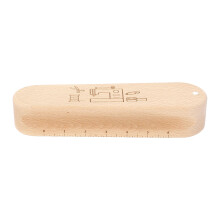 Wooden Tailors Clapper with Scale Multifunctional Sewing Tool for Point Pressing Fabric Flattening Quilting Ironing