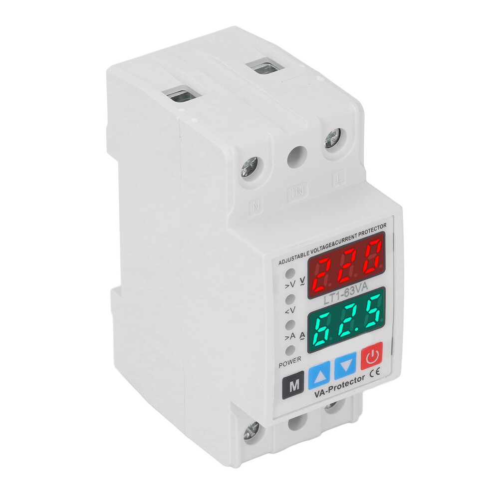 Over Under Voltage Protector Ac220v 63A Dual Display Magnetic Retention Self Repeating Voltage Current Protective Device 3031313376268