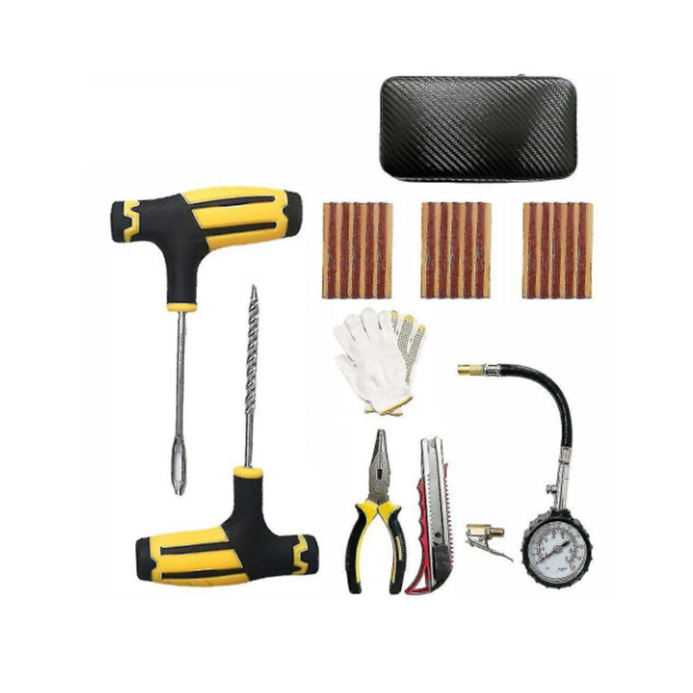Tire Repair Kit, 10 PCS Tire Plug Kit to Fix Punctures and Plug Flats Patch, for Cars, Motorcycles, Bicycles
