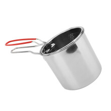 Deep Fryer Pot with Basket 304 Stainless Steel Oil Filter Vessel Cooking Oil Container for Kitchen Camping