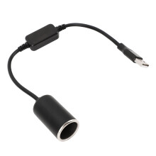 USB-Stecker zu Zigarettenanzünder-Adapter, 12V 8W, 30cm schwarz
