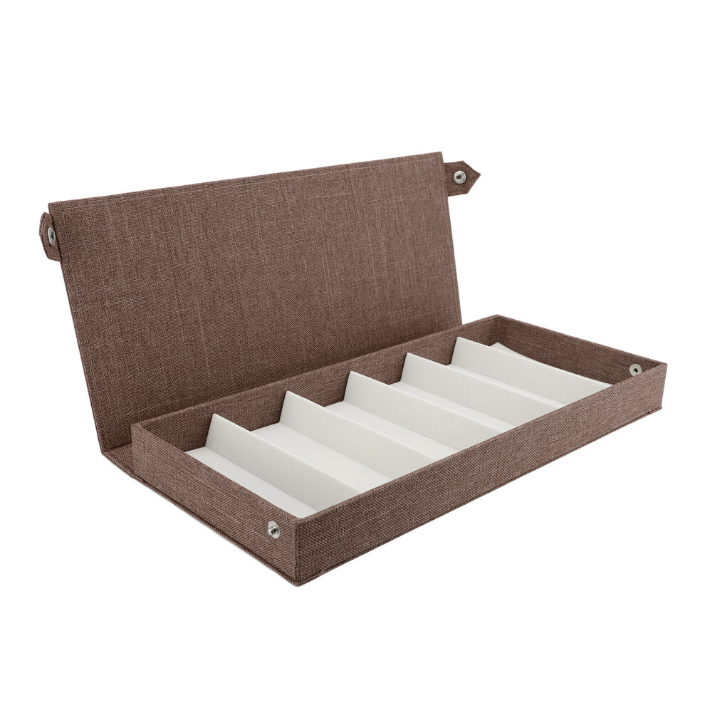 6 Slots Linen Eyeglass Box Eyeglasses Storage Case Multi Slots Fashion Eyewear Display Organizer for Travel Home Store Coffee