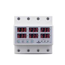 TOMZN Din Rail 3-Fas SpNningsrel 3P+N Voltmeter Amperemeter ver och UnderspNning Monitor RelEr Skydd 63A 230V med N