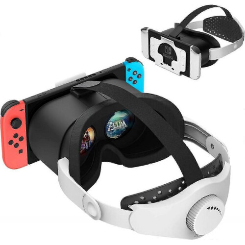Upgraded VR Headset for Nintendo Switch & Switch OLED Model, Switch VR Glasses with Adjustable HD Lenses and Head Strap with Rotary Button