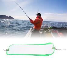Fishing Flasher ABS Underwater Double Sided Luminous Swivel Diving Board Flasher for Sea Fishing Trolling Accessories 28cm Transparent Gree