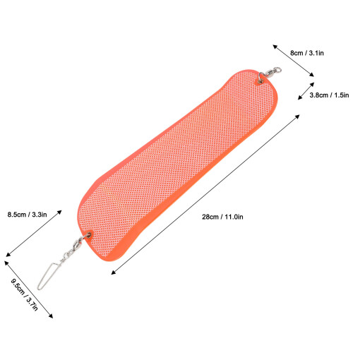 Fischanglischer ABS Doppelseitig leuchtender Drehverschluss 28cm Orange Rot 1