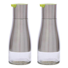 (Green) Olive Oil and Vinegar Dispenser Bottle Set by 2 Pack Elegant Stainless Steel Oil Dispenser Set