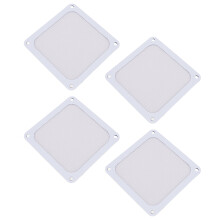 4PCS PC Fan Dust Filter Magnetic Frame 120mm PVC Computer Cooler Fan Dust Filter Mesh Grills for Chicken Coop Vent Fan White