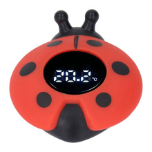 Baby Bath Water Room Thermometer with LED Display Ladybird Shaped Low High Temp Alert IP67 Water Resistant Bath Temperature Toy