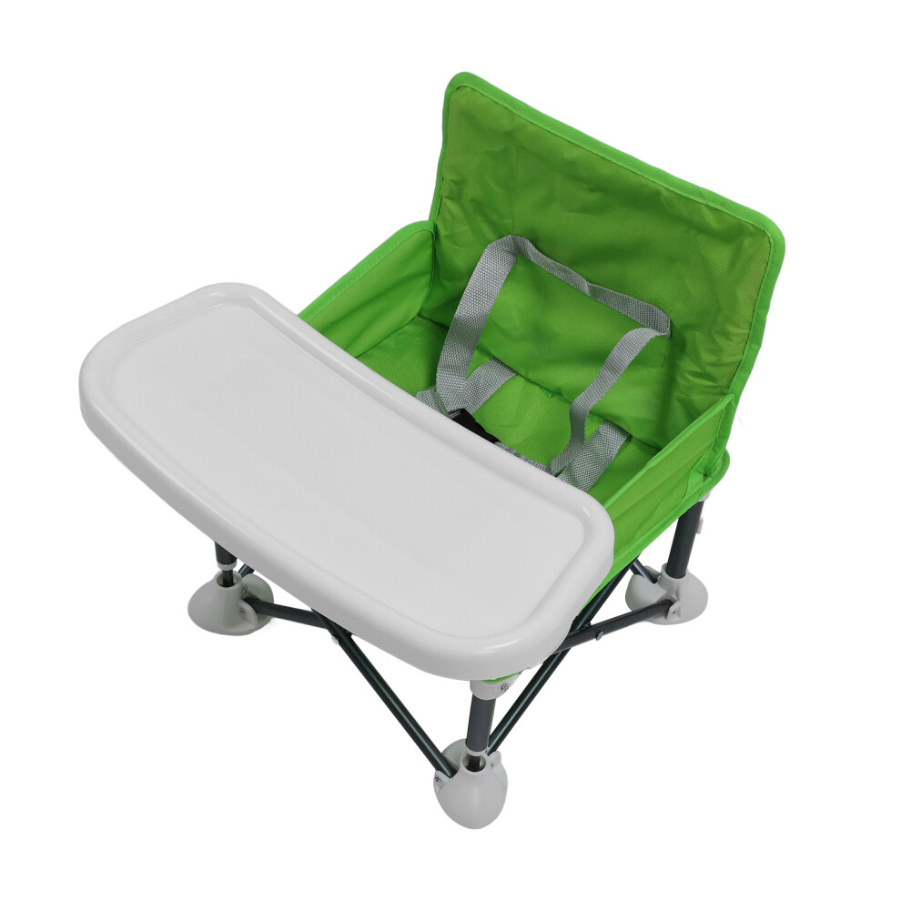 Portable Travel Booster Seat Portable Baby Booster Seat Folding Baby Chair with Tray for Outdoor Beach Green