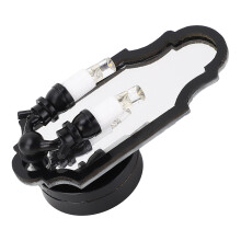 Miniatur-Wandlampe mit Doppelkopf für Puppenhaus, schwarzer Rahmen, Maßstab 1:12