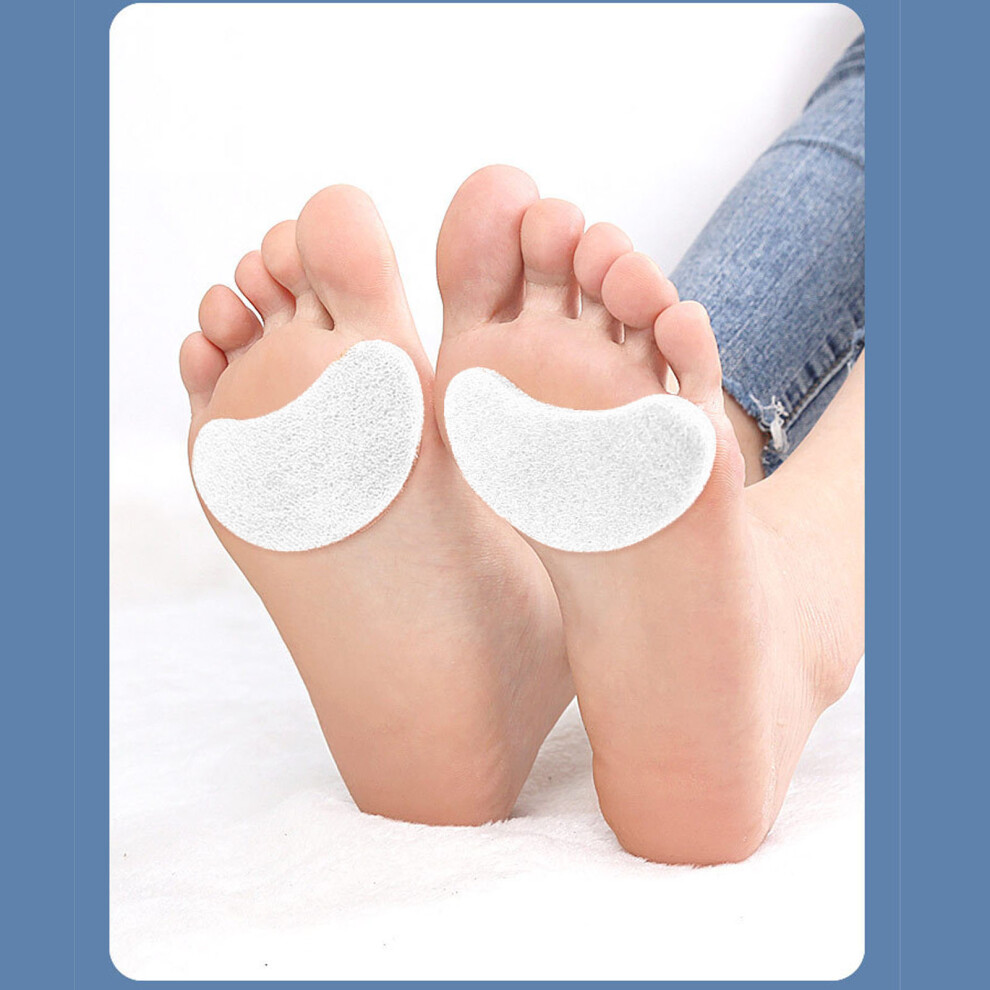 White 20Pcs Felt Forefoot Pads Professional Reduce Friction Prevents Drop Off Heel Pads Felt Callus Pads Adhesive Forefoot Pads
