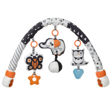 TUMAMA Baby Plush Arch Sensory Toys for Car Seat Stroller Crib Travel Baby Play Hanging Toys with Detachable Rustling Owl Rebound Elephant