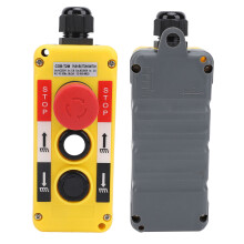 Crane Hoist Controller Push Button Switch Water Resistant 2 Key IP68 Industrial Remote Control with Emergency Stop
