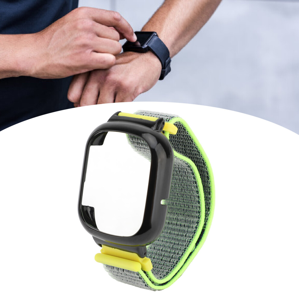 Watch Band Replacement Wristband Hook And Loop Fastener Nylon Strap Watch Strap For Watch 4 Sparkling Yellow 4691313408315