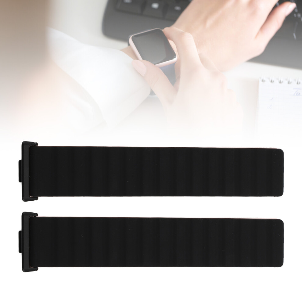 2pcs Replacement Watch Band Silicone Powerful Magnetic Band Adjustable Watch Strap for Watch Fit 3 Black Orange-image-OPC-PHQ88CR-NEW