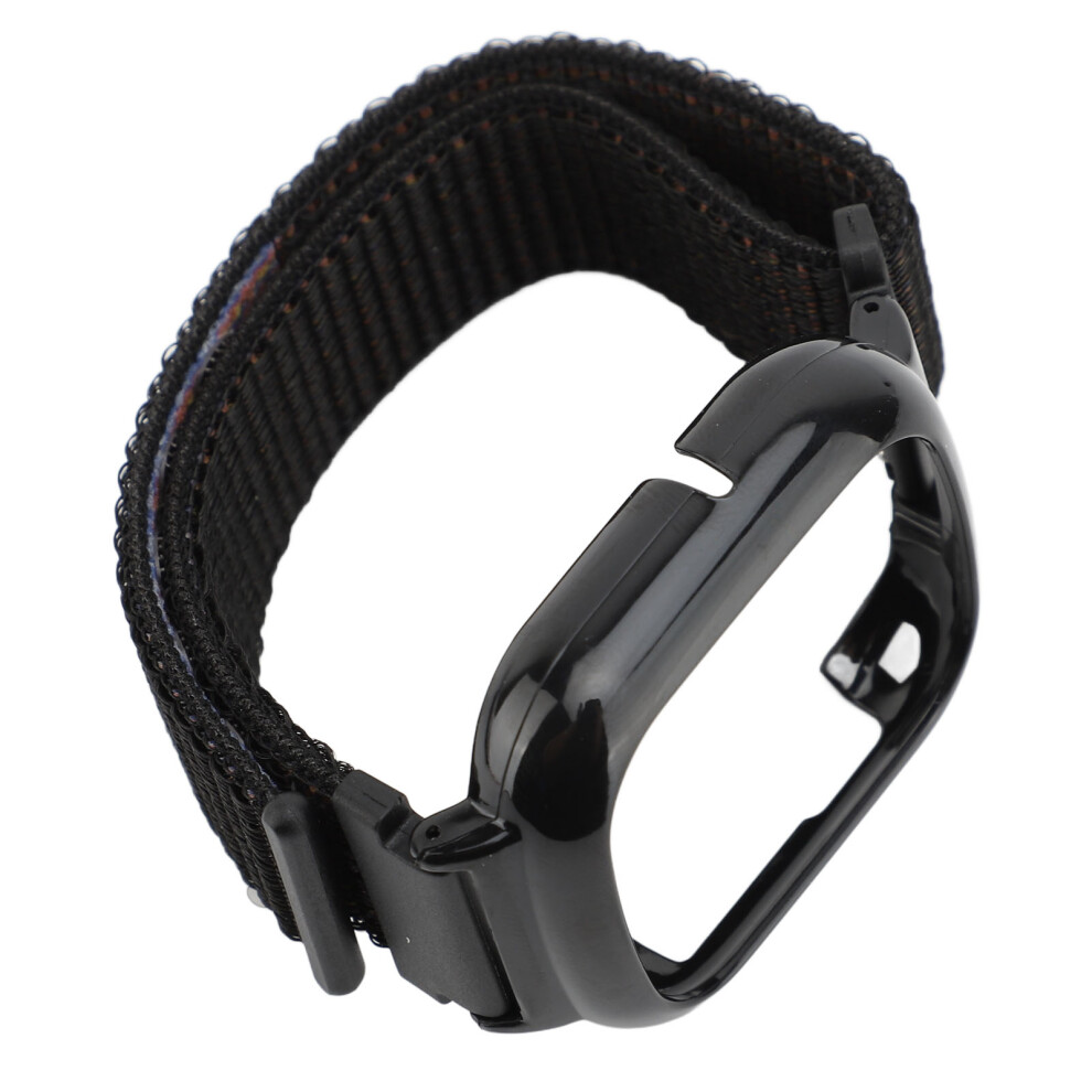 Replacement Nylon Wristband Skin Friendly Quick Release Nylon Smartwatch Strap Compatible For Watch 4 Sand Color Black 8051313408344