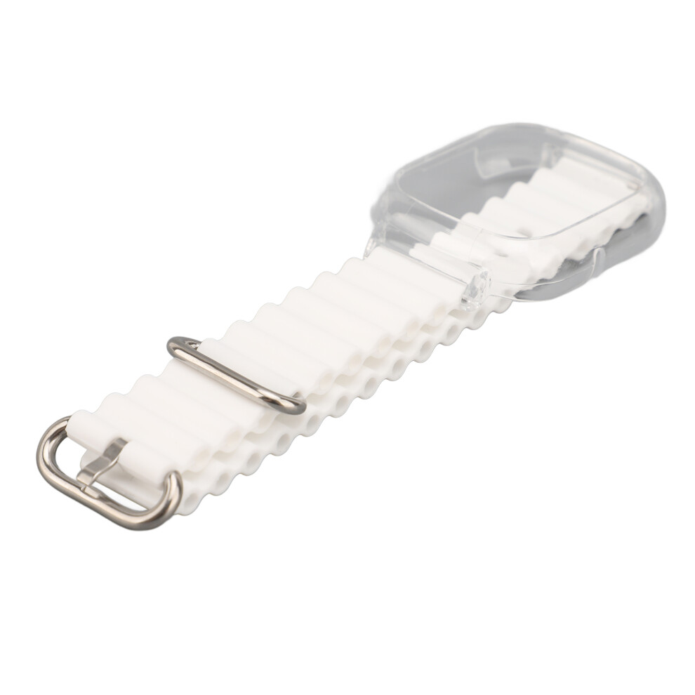 Replacement Watch Wristband For Watch 4 Soft Adjustable Transparent Case Quick Release Silicone Watch Strap White 5091313408541