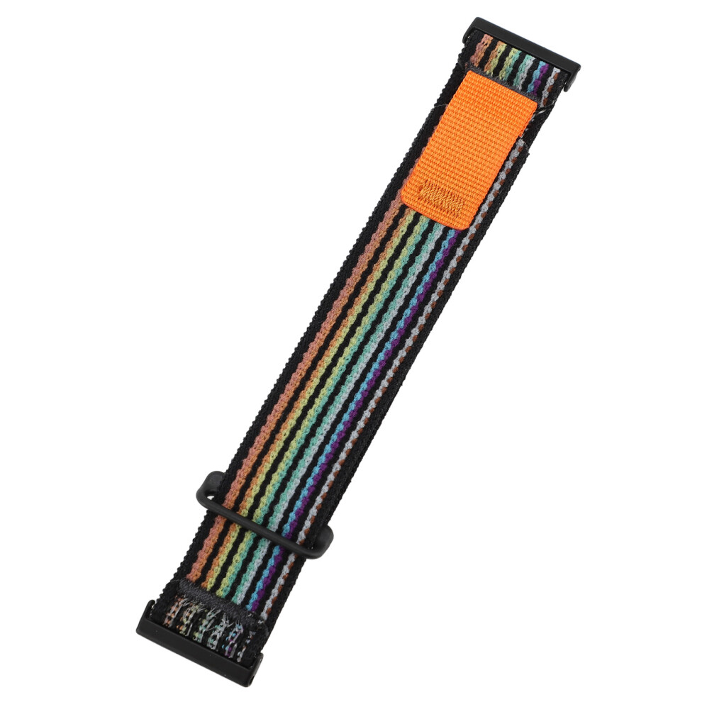 Nylon 2 Piece Watch Band Elastic 24Mm Replacement Wrist Strap Adjustable Watch Strap For Hr Baro For D5i Rainbow Black 5091313408497